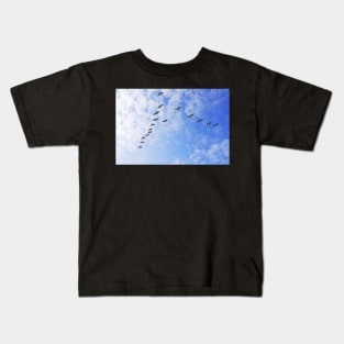 Geese in V formation Kids T-Shirt